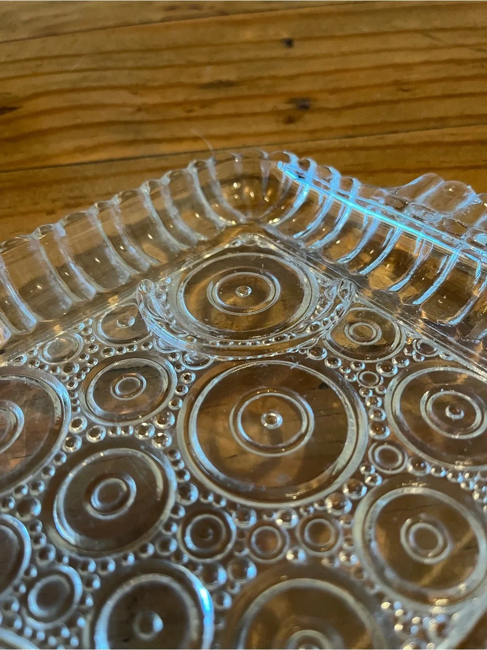 Vintage Pressed Glass Serving Tray Set of 2